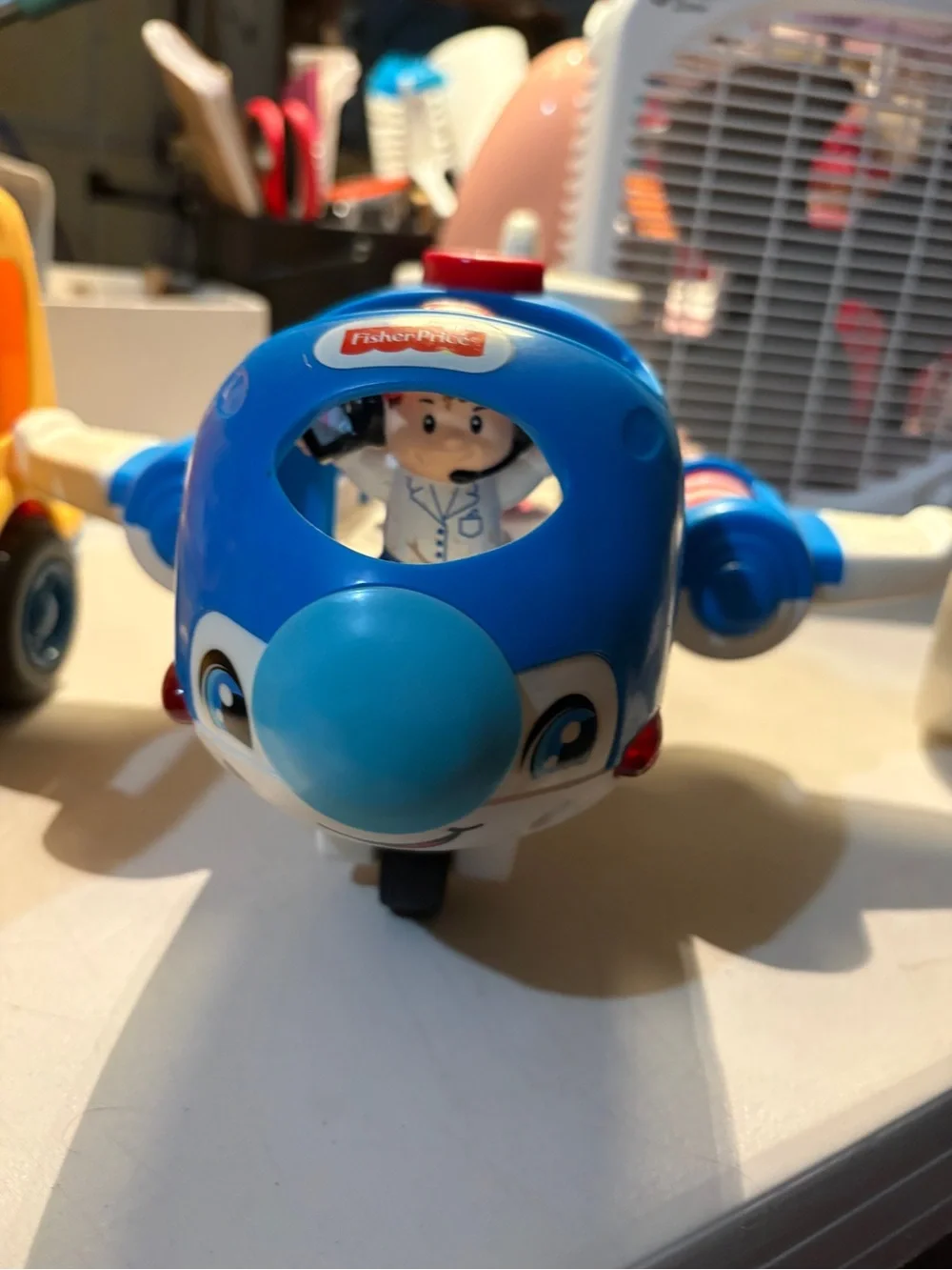 Fisher-Price Blue Airplane and Yellow School Bus Fire truck